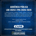 📢 AUDIÊNCIA PÚBLICA – LDO 2026 e PPA 2026-2029 📢 AUDIÊNCIA PÚBLICA – LDO 2026 e PPA 2026-2029